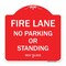 Signmission Michigan Fire Lane No Parking or Standing, Red & White Aluminum Sign, 18" x 18", RW-1818-23876 A-DES-RW-1818-23876 - alternate 1